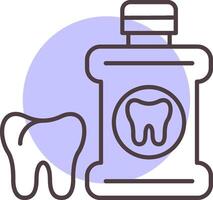 Mouthwash Line  Shape Colors Icon vector