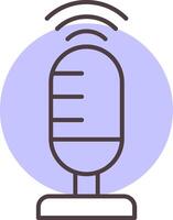 voz grabación línea forma colores icono vector