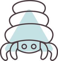 Hermit Crab Line  Shape Colors Icon vector