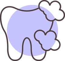 Tooth Foamy Line  Shape Colors Icon vector