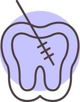 Root Canal Line  Shape Colors Icon vector