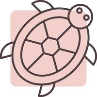 Turtle Line  Shape Colors Icon vector