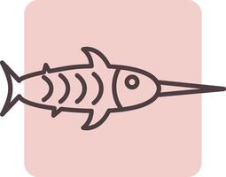 Narwhal Line  Shape Colors Icon vector