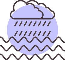 lluvia línea forma colores icono vector