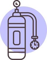 Oxygen Tank Line  Shape Colors Icon vector