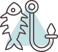 Fishhook Line  Shape Colors Icon vector