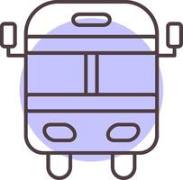 colegio autobús línea forma colores icono vector