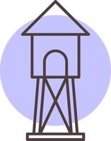 Watchtower Line  Shape Colors Icon vector