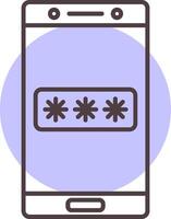 Password Line  Shape Colors Icon vector