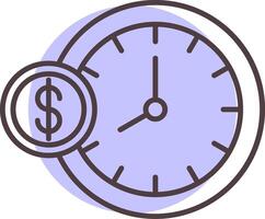 Time Is Money Line  Shape Colors Icon vector