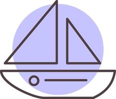 Dinghy Line  Shape Colors Icon vector