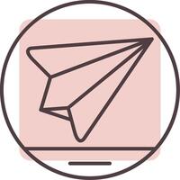 Paper Plane Line  Shape Colors Icon vector