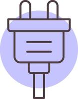 Plug Line  Shape Colors Icon vector