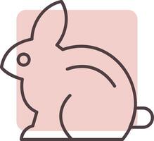 Rabbit Line  Shape Colors Icon vector