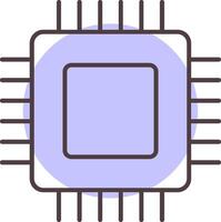 Circuit Board Line  Shape Colors Icon vector