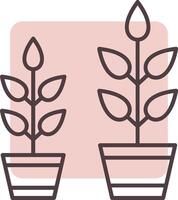 Grow Plant Line  Shape Colors Icon vector