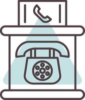 Telephone Booth Line  Shape Colors Icon vector