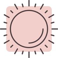 Sun Line  Shape Colors Icon vector