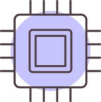 Circuit Board Line  Shape Colors Icon vector
