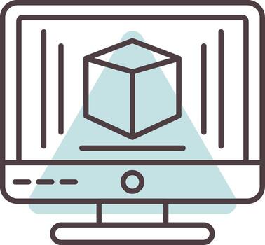 3d modelado línea forma colores icono vector