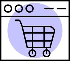 Shopping Cart Line  Shape Colors Icon vector