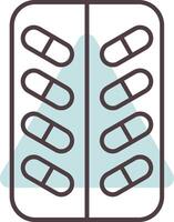 Pill Line  Shape Colors Icon vector