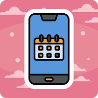 Smartphone Calendar Vecto Icon vector