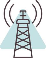Signal Tower Line  Shape Colors Icon vector