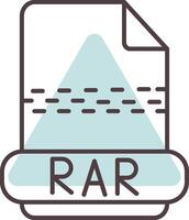 Rar Line  Shape Colors Icon vector