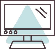 Monitor Line  Shape Colors Icon vector