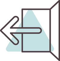 Logout Line  Shape Colors Icon vector