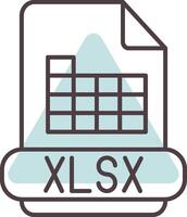 xlsx línea forma colores icono vector