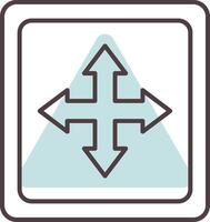 Cross Symbol Line  Shape Colors Icon vector