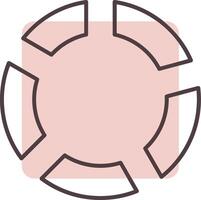 tarta gráfico línea forma colores icono vector