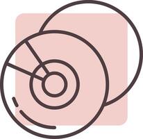 Compact Disk Line  Shape Colors Icon vector