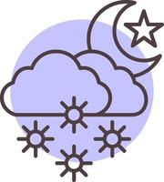 Night Snow Line  Shape Colors Icon vector