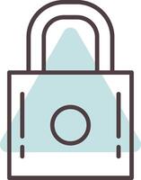 Padlock Line  Shape Colors Icon vector