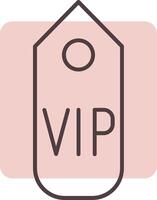 Vip pass Line  Shape Colors Icon vector