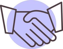 Hand Shaking Line  Shape Colors Icon vector