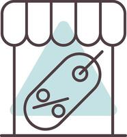 Marketplace Line  Shape Colors Icon vector
