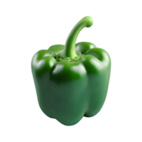 AI generated Fresh green sweet pepper isolated on transparent background png