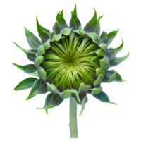 AI generated Fresh green young sunflower sprouts isolated on transparent background png