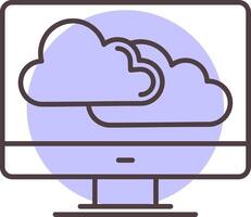 Cloud Line  Shape Colors Icon vector