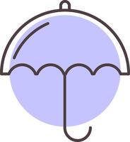 Umbrella Line  Shape Colors Icon vector