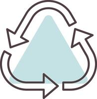 Recycle Line  Shape Colors Icon vector