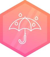 Umbrella Gradient polygon Icon vector