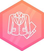 Business suit Gradient polygon Icon vector