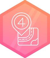 Four Gradient polygon Icon vector