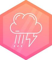 Thunder strom Gradient polygon Icon vector