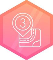 Three Gradient polygon Icon vector